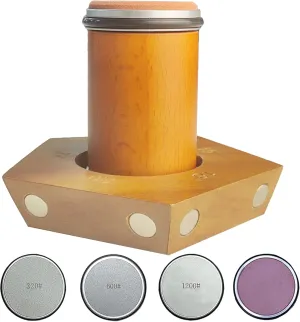 Rolling Knife Sharpener, 5 Magnetic Angle Base 12/15/18/20/22°, Roller Knife Sharpening System for Pocket Knife, Kitchen Knives, Chef Knife Set (SET-B)