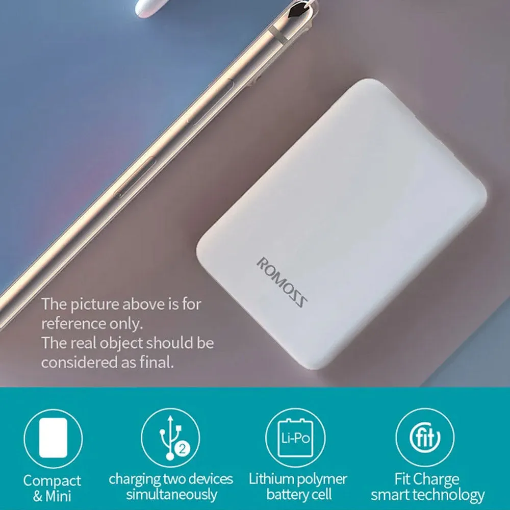 Romoss Pure05 5000mAh Power Bank - White