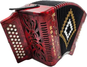 Rossetti 3112 FBbEb FA 31 Treble 12 Bass Button Accordion (Red)