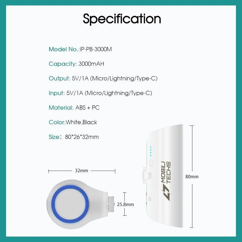 Royaleva Mini Portable Magnetic Power Bank 5000mAh