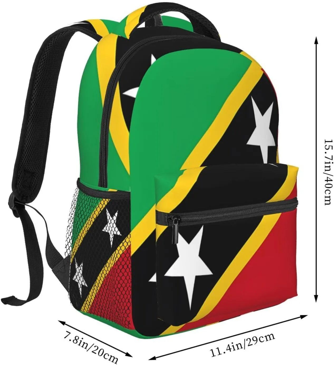 Saint Kitts And Nevis Flag Backpack Casual Laptop Backpack Double Shoulder Bag Lightweight Backpack For Women Men Travel