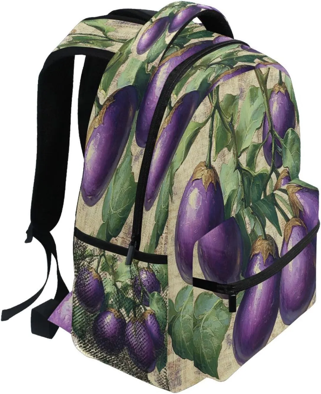 School Backpack for Men and Women Fashion School Bag with Chest Strap for Business Work College Travel Trip Eggplant Danish Style