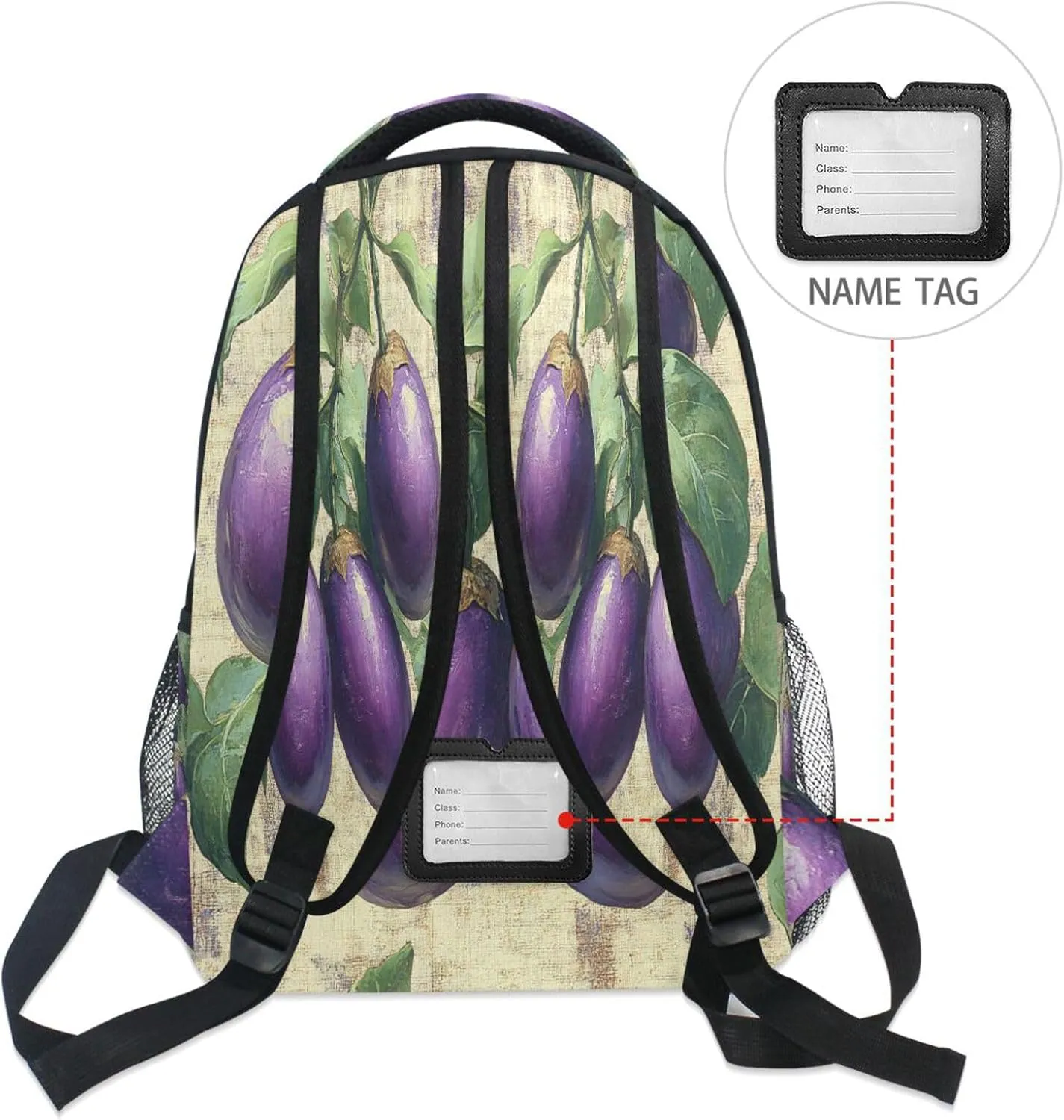 School Backpack for Men and Women Fashion School Bag with Chest Strap for Business Work College Travel Trip Eggplant Danish Style
