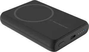Scosche PBQ5MS GoBat Fast Wireless Charging Power Bank, 5,000 mAh, Portable Charging Bank with USB-C Port, Compatible with Magsafe and USB-C Devices, Black