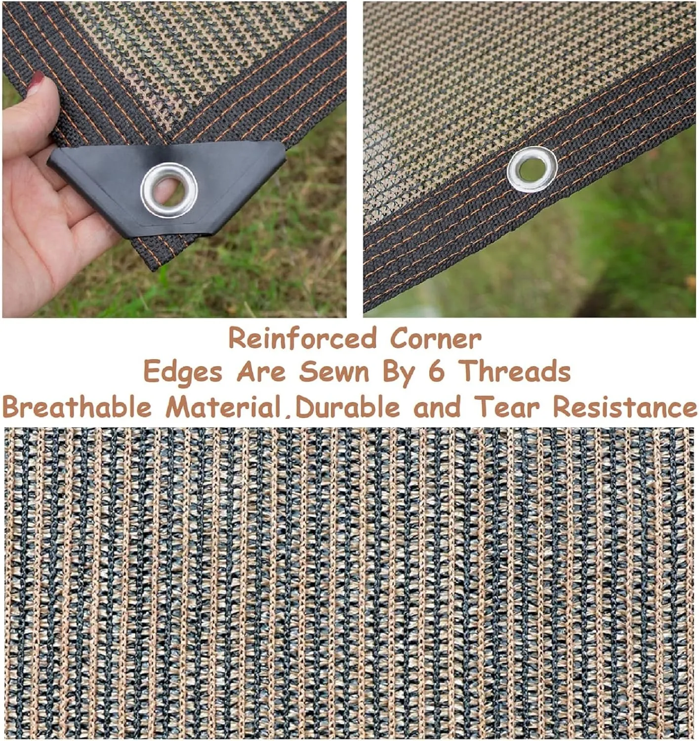 Shade Sail Sun Shade Cloth 3'3"x9'9" Rectangle Outdoor Canopy Outside Sunshade Awning Cover Privacy Screen Net UV Block for Patio Pergola Gazebo Porch Backyard Lawn Garden Outdoor Activities
