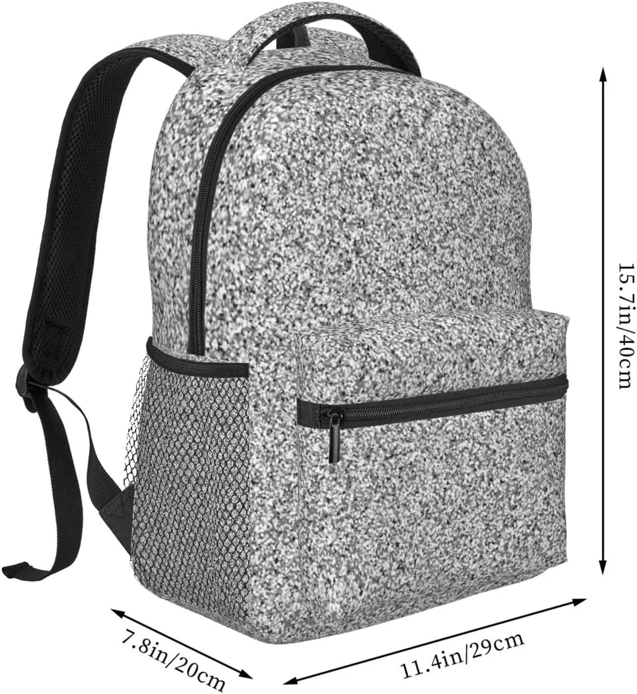 Silver Glitter Backpack Lightweight Backpack for College Travel Work for Men and Women