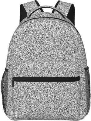 Silver Glitter Backpack Lightweight Backpack for College Travel Work for Men and Women