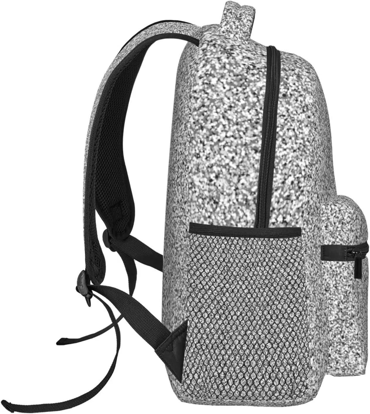 Silver Glitter Backpack Lightweight Backpack for College Travel Work for Men and Women