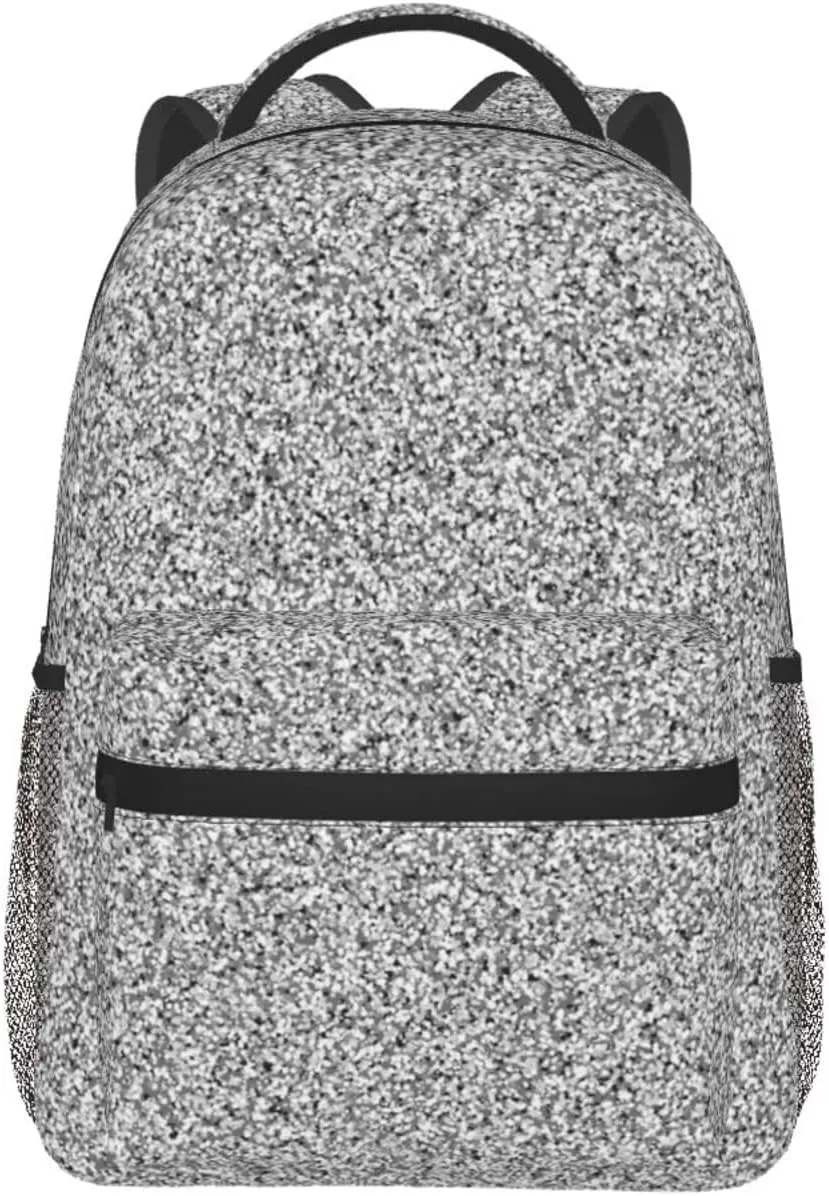 Silver Glitter Backpack Lightweight Backpack for College Travel Work for Men and Women