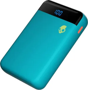 Skullcandy Fat Stash 2 Portable Charger, 10000mAh Power Bank with 20W USB C Fast Charging Port and 2x 18W USB A Charging Ports, Bonus USB A to Micro USB / Type C Dual Charging Cable - 90s Vacation