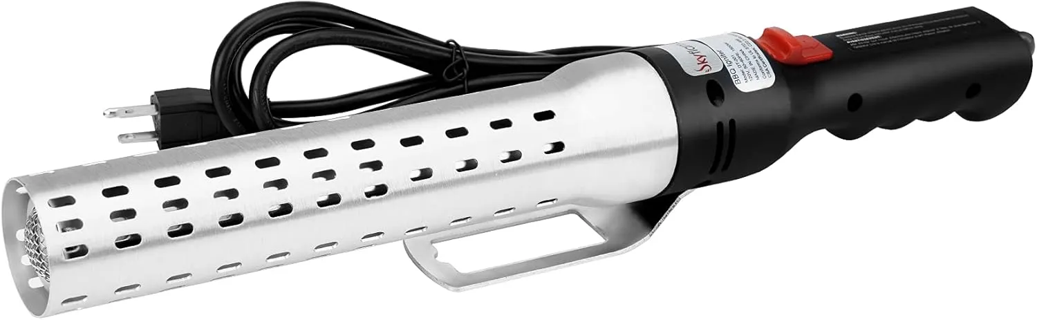 Skyflame Electric Charcoal Fire Starter and Lighter with Built-in Blower | Indoor Outdoor BBQ Smoker Grill Starter - Super Quick Electro Torch Ignites Briquettes Wood for Fireplace and Fire Pit