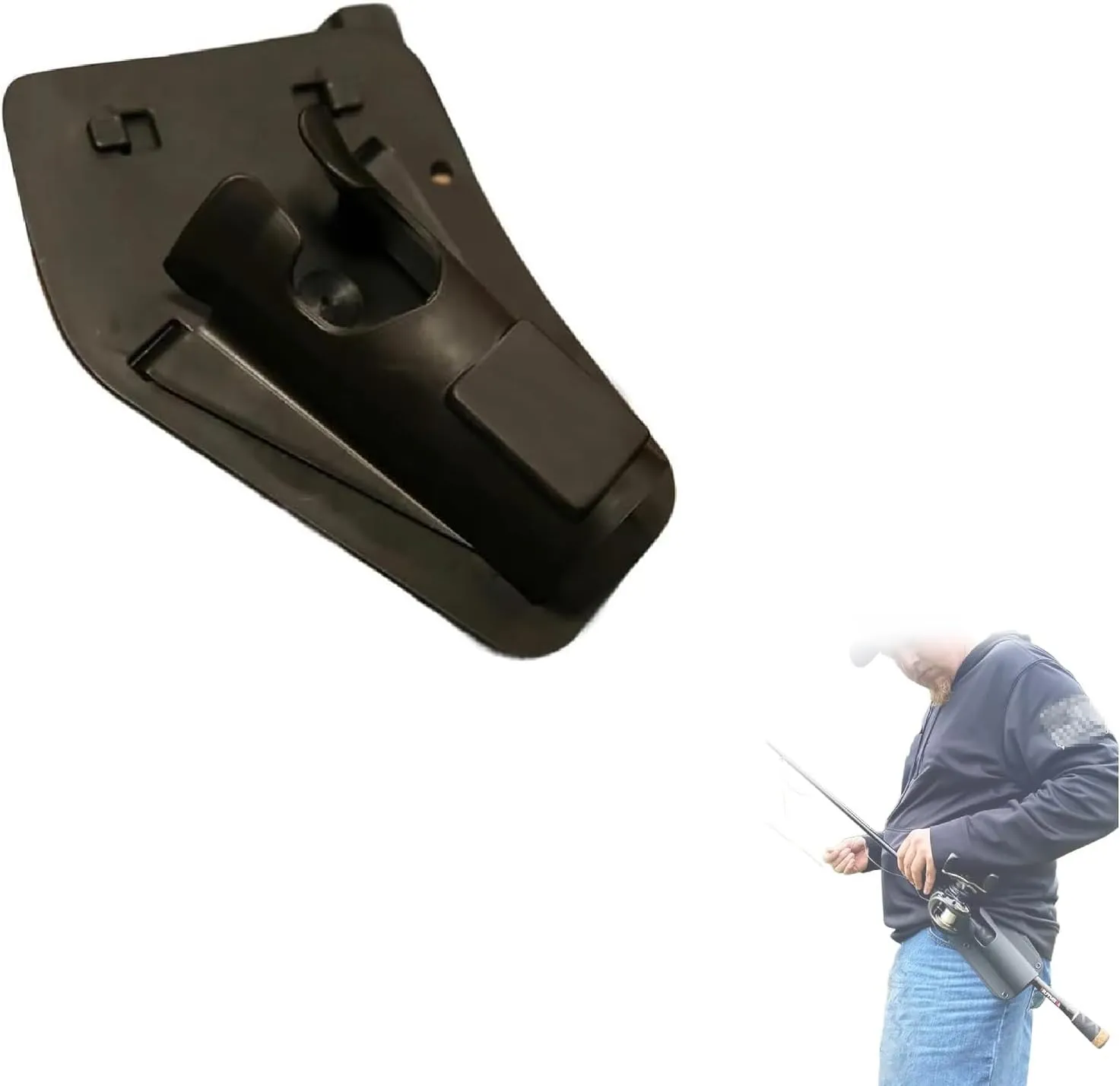 Slide-in Fishing Rod Hip Holsters,Portable Hands-Free Rod Holder for Wading, Surf, Fly & Bank Fishing(Black)