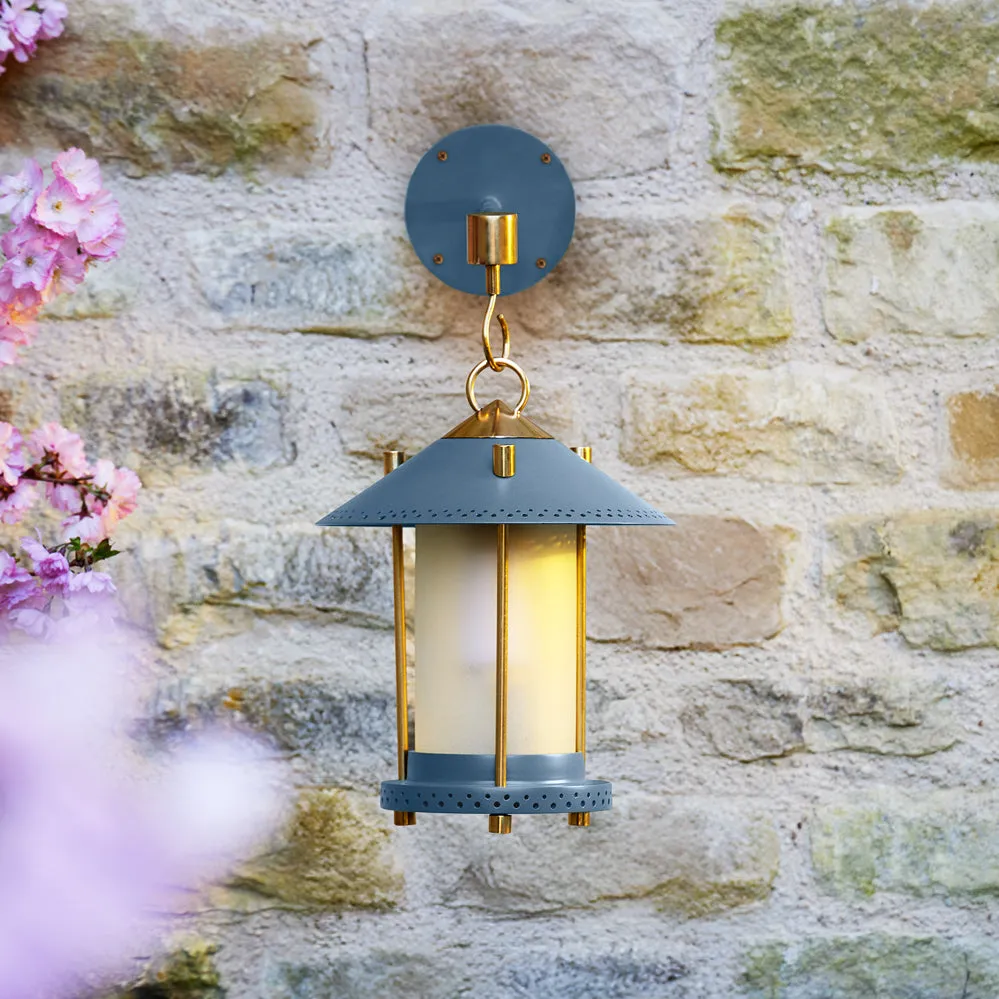 smaller Stefan cordless lantern in Denim by the Novogratz