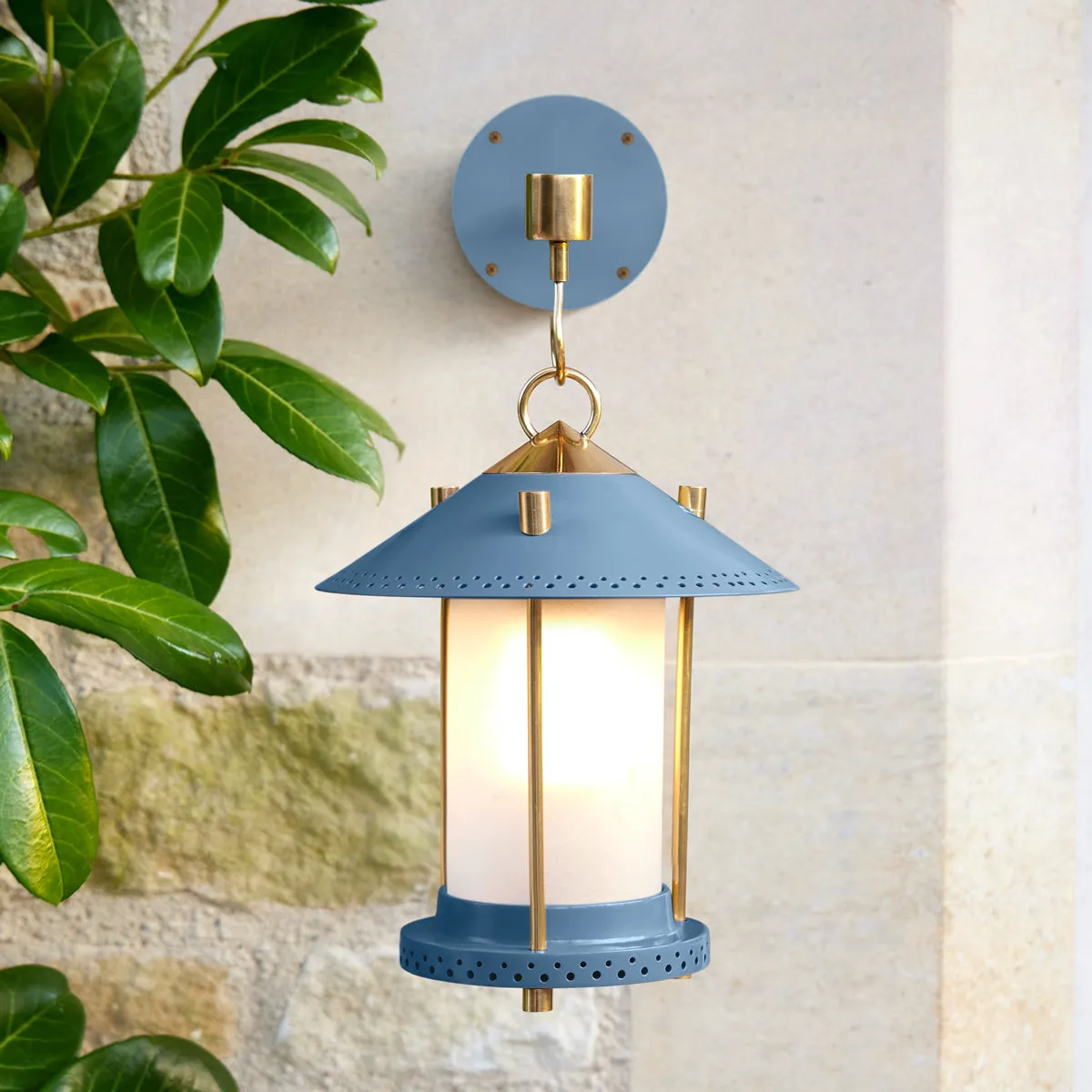 smaller Stefan cordless lantern in Denim by the Novogratz