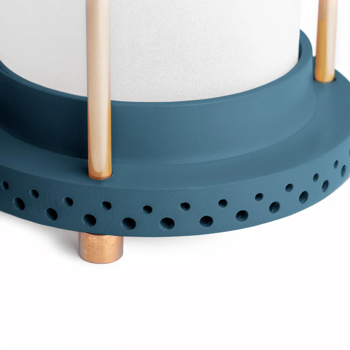 smaller Stefan cordless lantern in Denim by the Novogratz