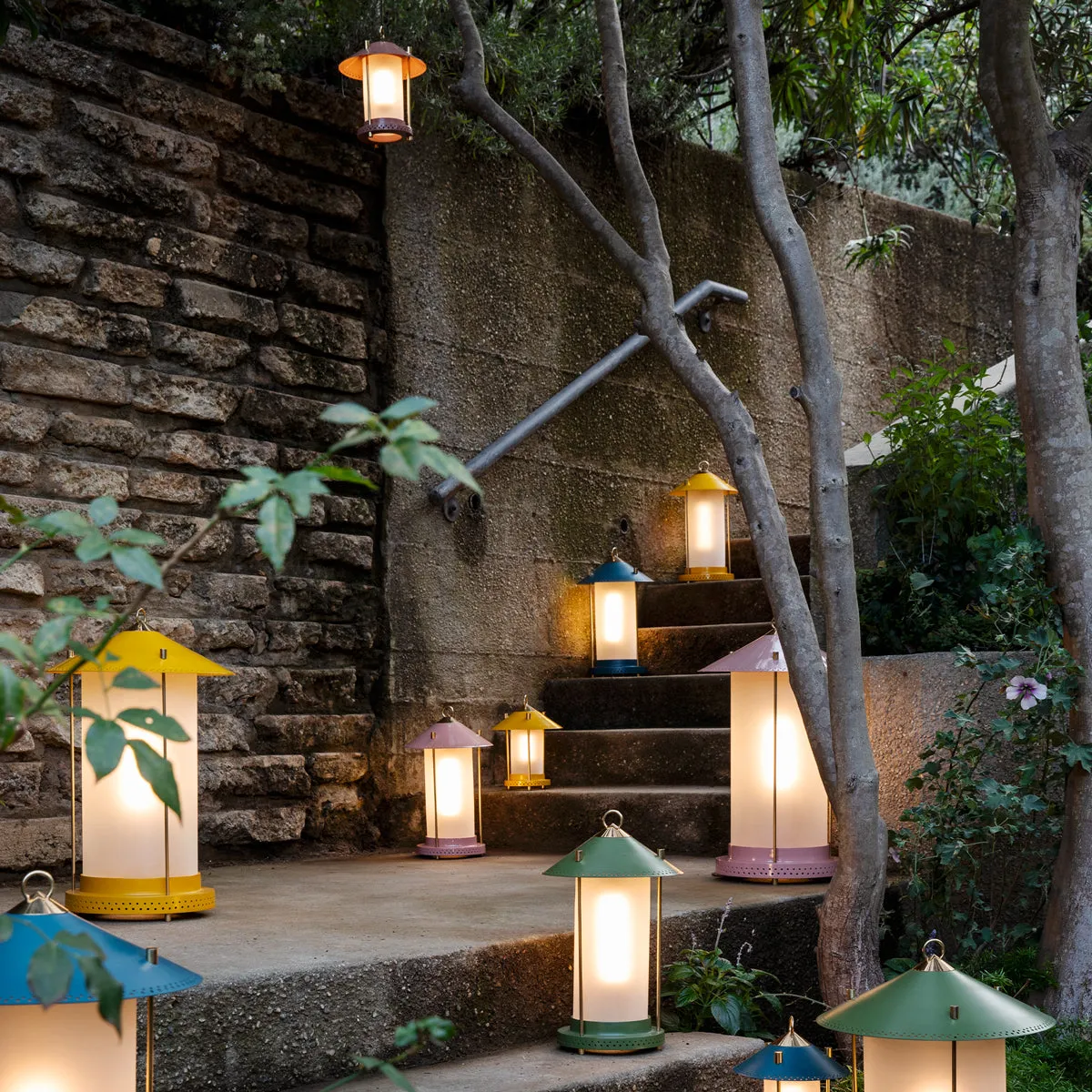 smaller Stefan cordless lantern in Denim by the Novogratz