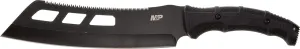 Smith & Wesson M&P Extraction & Evasion Cleaver 16.5in S.S. Full Tang Fixed Blade Machete with Rubber Handle, Sawback and Sheath for Outdoor and Survival Black