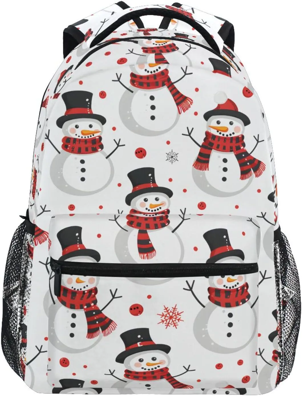 Snowman White Pattern School Kids Backpack for Boys Girls Laptop Backpack Lightweight Travel Bag for Women Men
