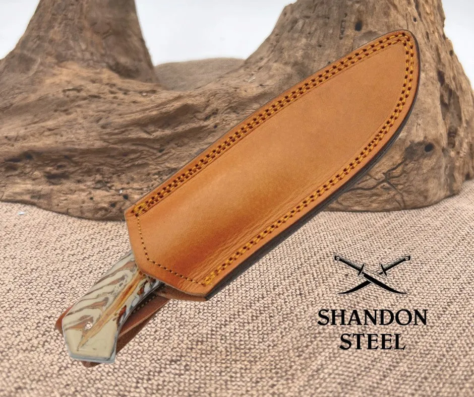 Snowpeak Hunter Damascus Fixed Blade 1316