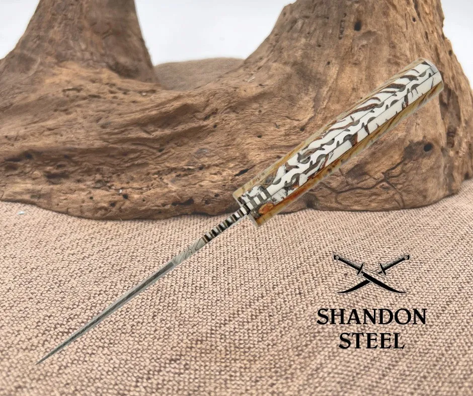 Snowpeak Hunter Damascus Fixed Blade 1316