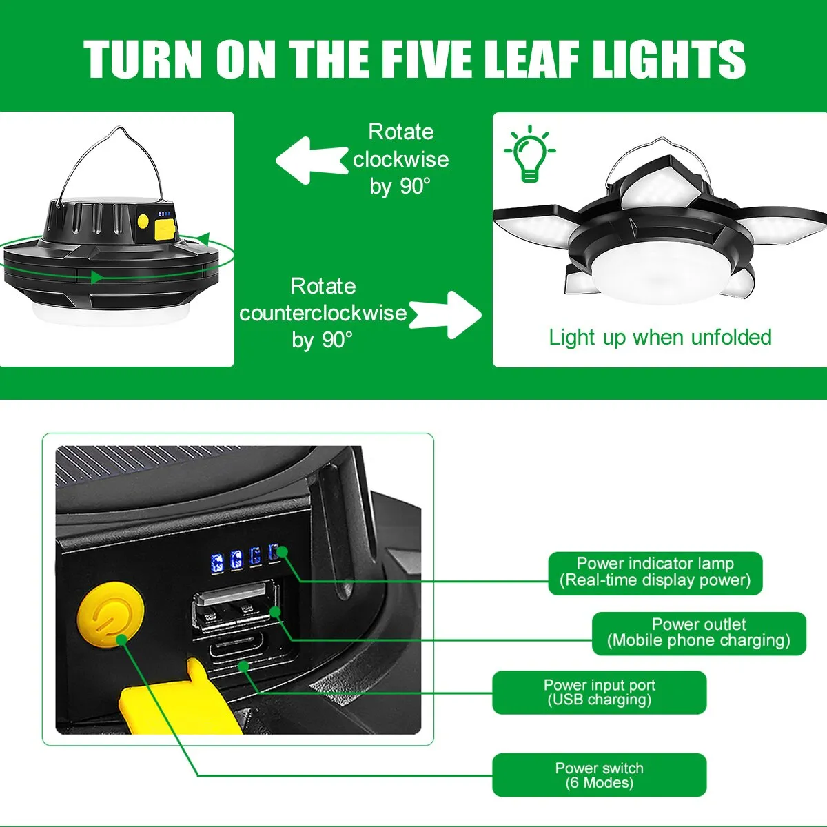 Solar camping lights And Rechargeable Power Bank