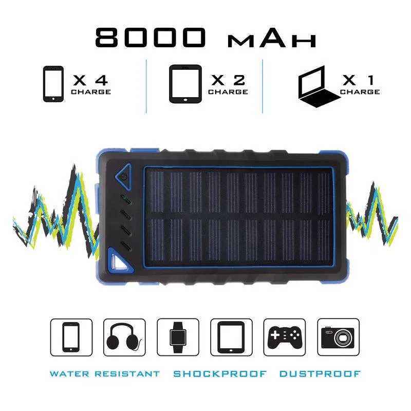 Solar High-Speed Power-efficient Maze 2-Port 8,000mAh Bank Power Exclusive Weekend sale