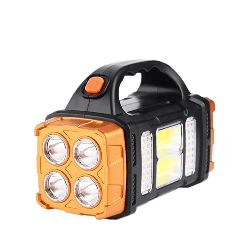 Solar Portable Power Bank with LED Flashlight - Outdoor Charger
