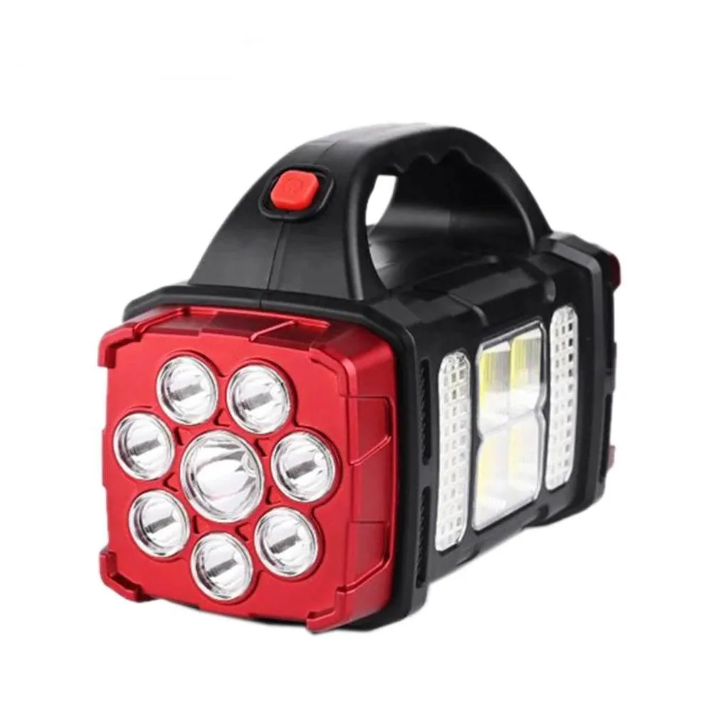 Solar Portable Power Bank with LED Flashlight - Outdoor Charger