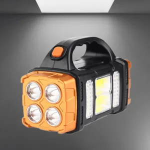 Solar Portable Power Bank with LED Flashlight - Outdoor Charger