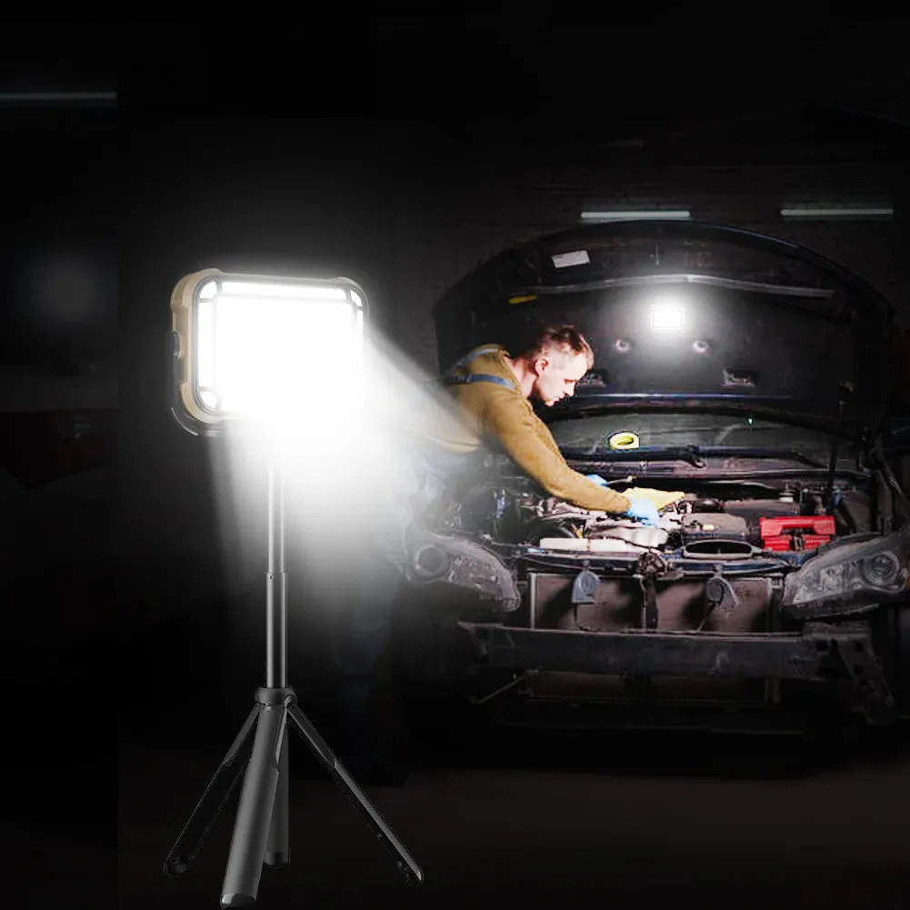 Solar Work Light Outdoor Floodlight IPX4 Waterproof Emergency Power Bank