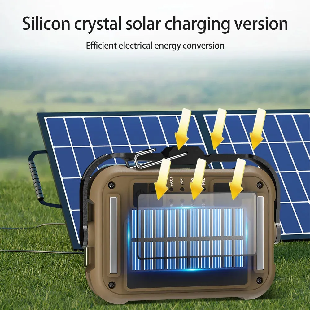 Solar Work Light Outdoor Floodlight IPX4 Waterproof Emergency Power Bank