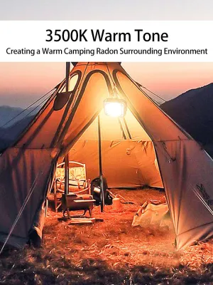 Solar Work Light Outdoor Floodlight IPX4 Waterproof Emergency Power Bank