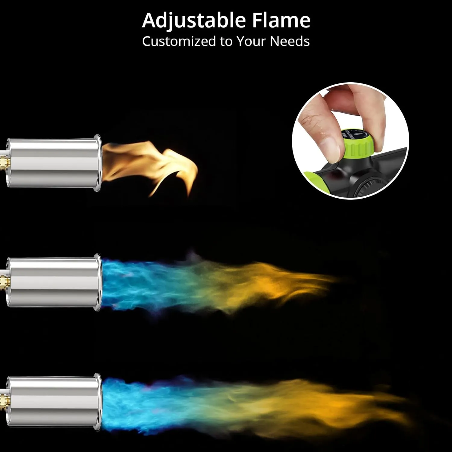 Sondiko Powerful Grill & Cooking Propane Torch L8010, Sous Vide, Campfire Starter, Adjustable Wood Torch Burner for Searing Steak, BBQ, Welding(Green & Black) Propane Tank Not Included