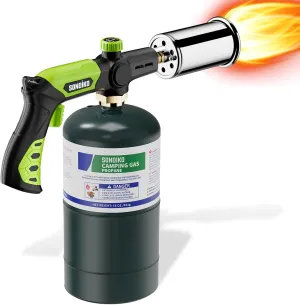 Sondiko Powerful Grill & Cooking Propane Torch L8010, Sous Vide, Campfire Starter, Adjustable Wood Torch Burner for Searing Steak, BBQ, Welding(Green & Black) Propane Tank Not Included