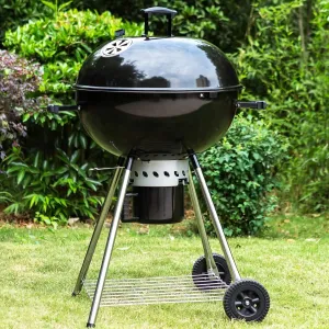Sophia & William 22-inch Kettle Charcoal Grill with Thicken Chromeplated Grate, High-capacity Ash Catcher for Outdoor Picnic BBQ Patio Camping, Black