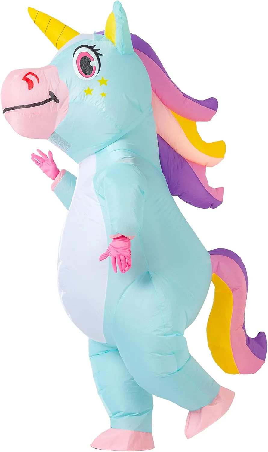 Spooktacular Creations Inflatable Costume Adult, Full Body Riding a Unicorn Blow Up Costume for Halloween Inflatables Party
