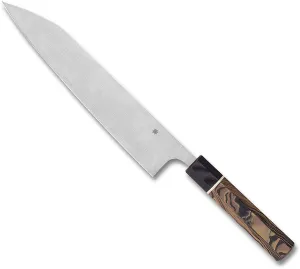 Spyderco K19GPBNBK Carter Itamae Gyuto Super Blue/SUS410 Burl G10 Premium Kitchen Knife