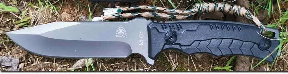 Stainless Steel Fixed Blade Knife (model 8CR15MOV). for Hunting, Hiking, and Camping (with Nylon Sheath)