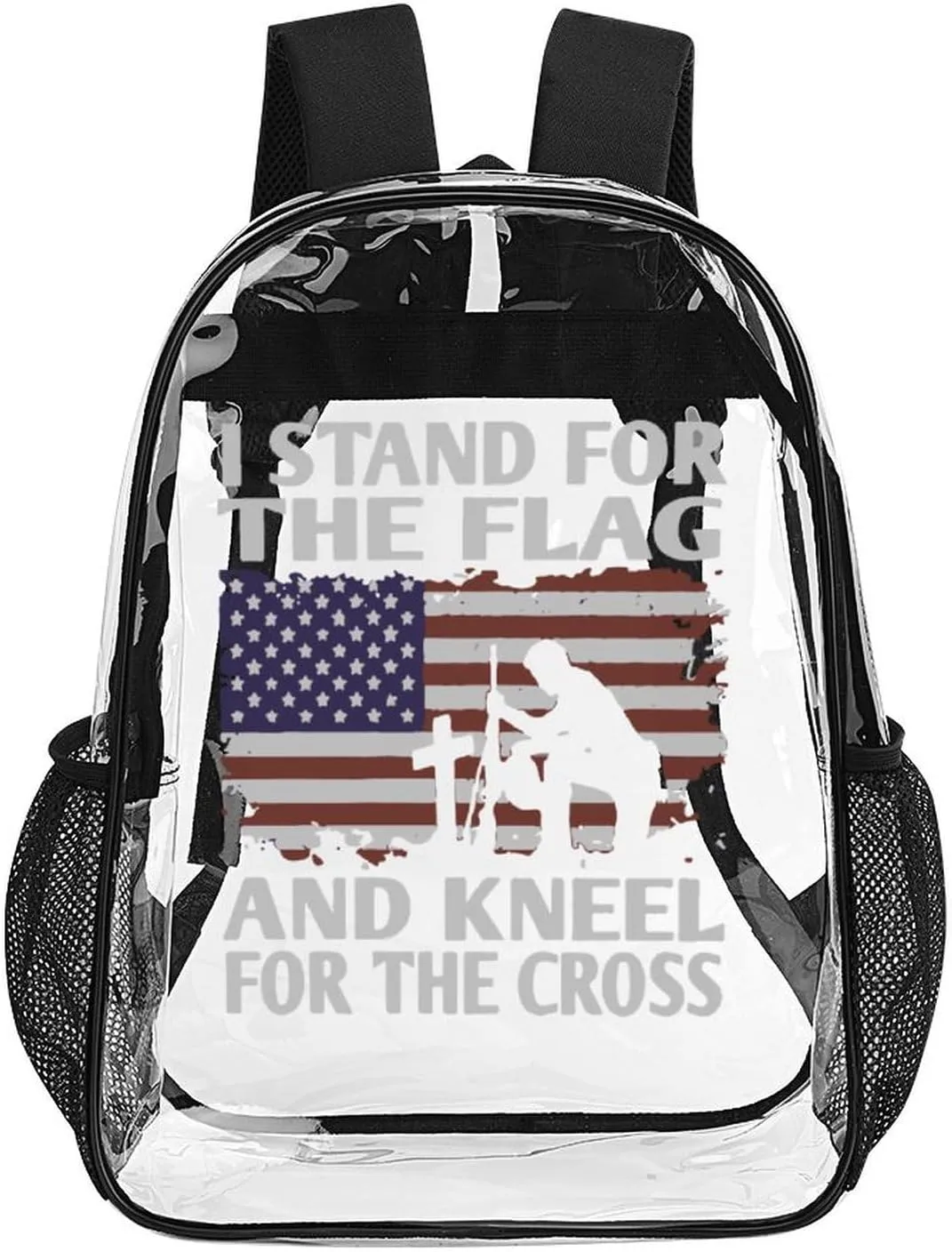 Stand for Flag Kneel for Cross Travel Backpack 17 in Laptop Bag Transparent Lightweight Daypack for Work Office