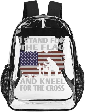 Stand for Flag Kneel for Cross Travel Backpack 17 in Laptop Bag Transparent Lightweight Daypack for Work Office