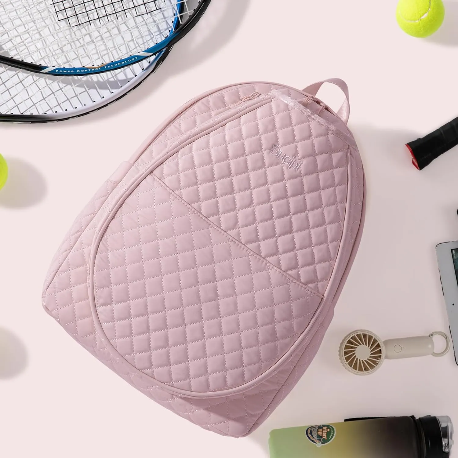 Sucipi Tennis Bags for Women, Quilted Tennis Racket Bag Backpack for Tennis Racquet, Pickleball Paddles, Badminton