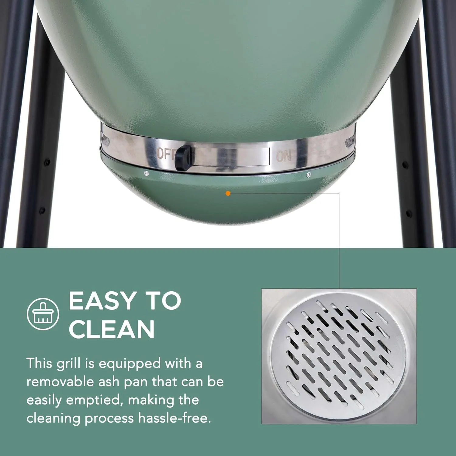 Sunjoy Charcoal Grill 20-Inch Kamado Grill Outdoor Egg Grill with Pizza Stone, Ultimate BBQ Grill and Smoker with Wheels, Green