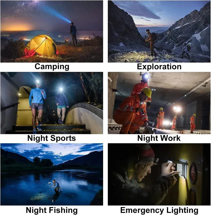Super Bright 5X LED Headlamp Rechargeable LED Headlight Flashlight USB Head Lamp