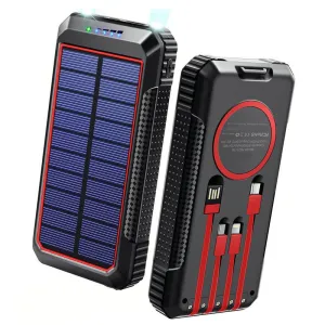 Super Fast Charging Solar Power Bank – 30,000mAh, Wireless