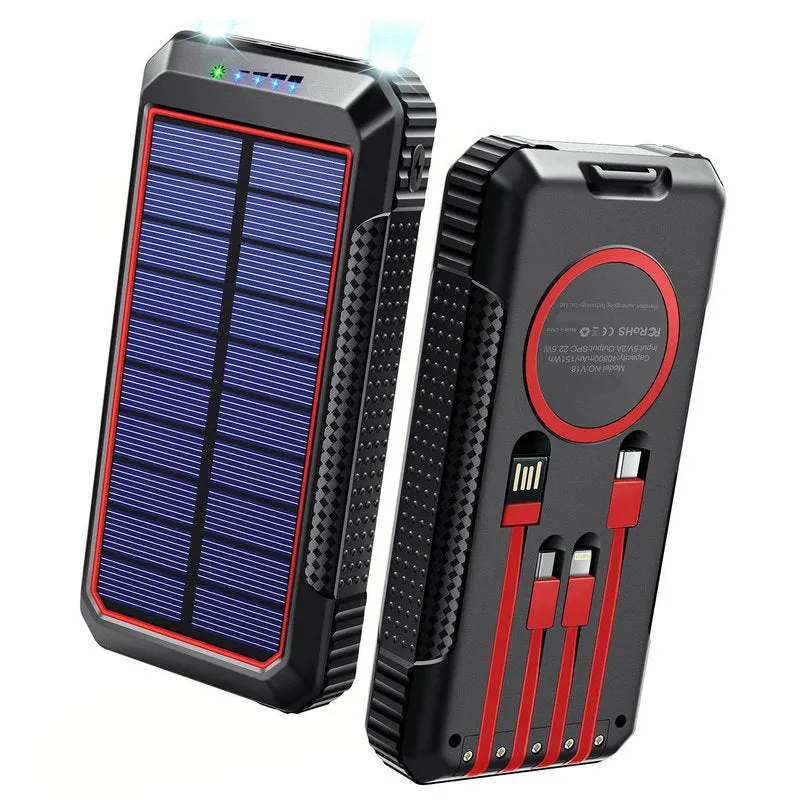Super Fast Charging Solar Power Bank – 30,000mAh, Wireless