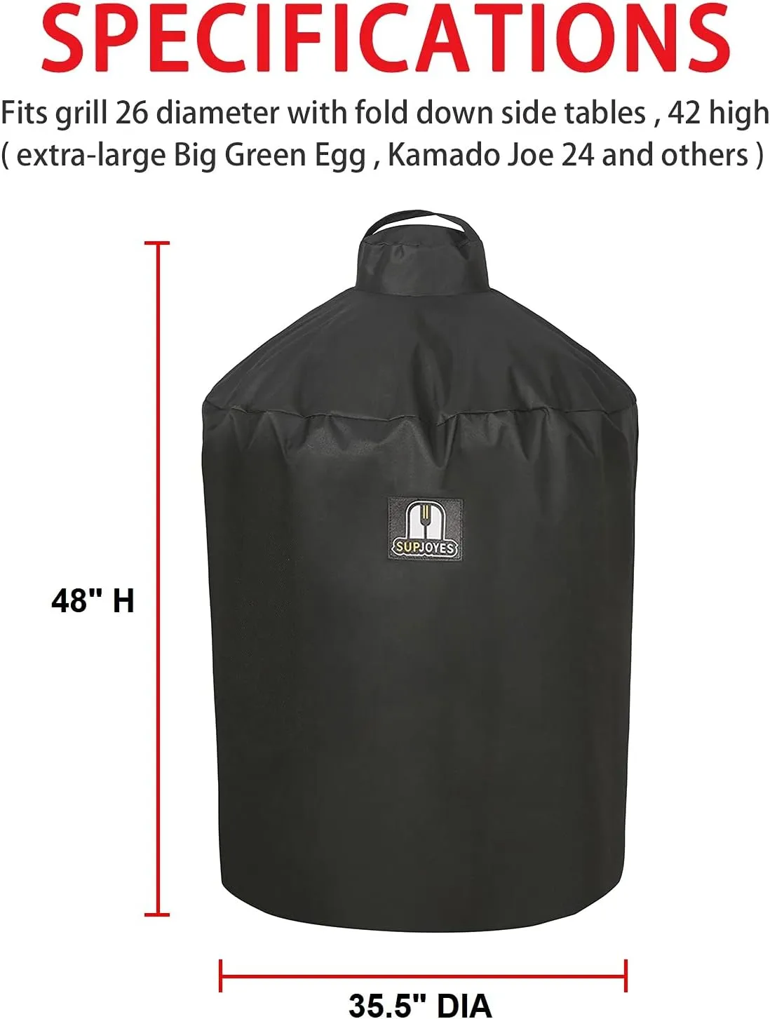 SUPJOYES Cover for Large Big Green Egg, Extra Large Big Green Egg Accessories, Heavy Duty Waterproof BBQ Grill Covers