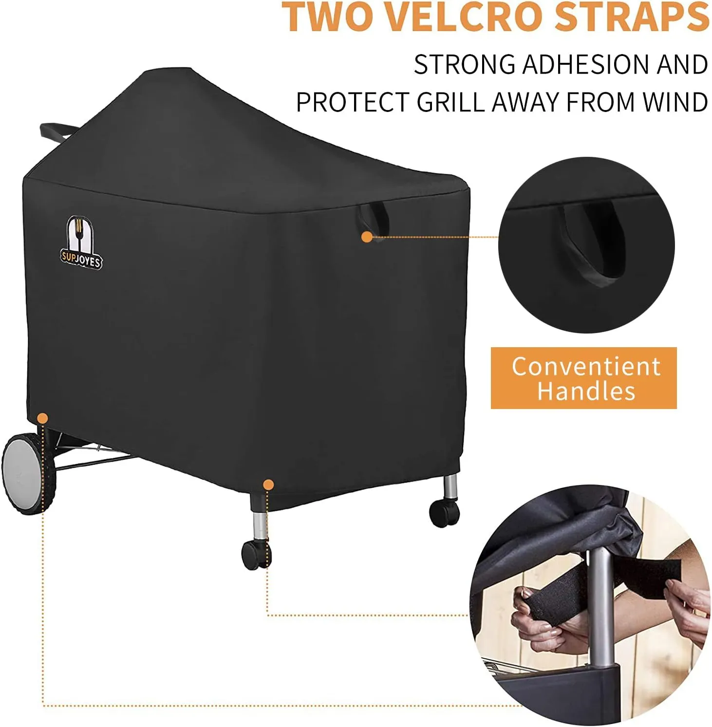 SUPJOYES Grill Cover for Weber Performer Deluxe Charcoal, 22 Inch BBQ Covers, Premium Heavy Duty Waterproof Accessories for Weber 7152 Performer Charcoal Grills