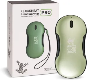 Survival Frog QuickHeat PRO Rechargeable Hand Warmer with Portable Power Bank - Premium Quality Electric Hand Warmer - Reusable Hand Warmers - USB Heater for Hands with Storage Bag and Lanyard