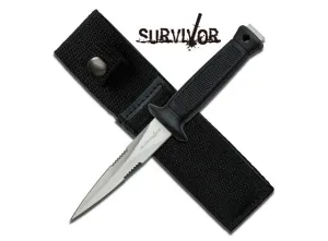 Survivor Tactical Boot Knife Dagger - 6 1/2" - Silver