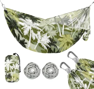 susiyo Portable Camping Hammock Palm Tree Camouflage Printed Lightweight Hammock Comfortable Travel Swing with Tree Straps for Camping Hiking Backpacking Travel or Beach - Up to 330lbs